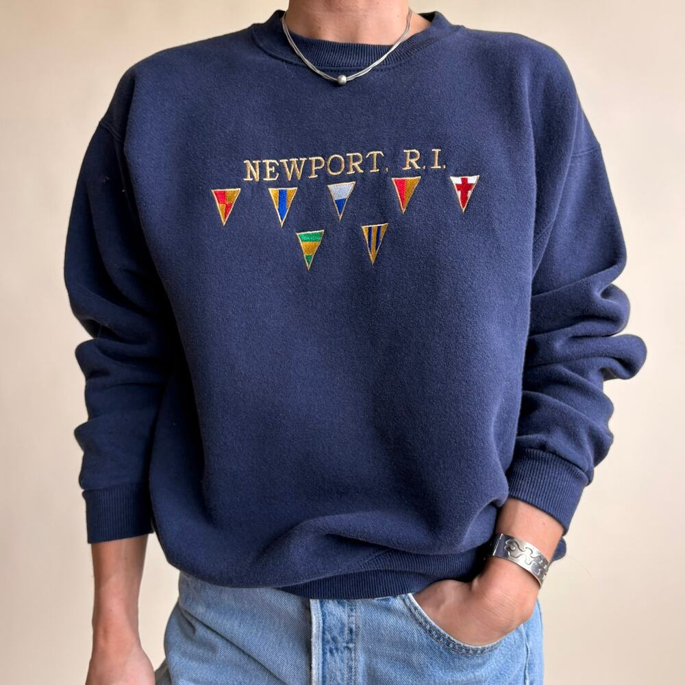 Lee Heavyweight Navy Blue Newport Sweatshirt - Size Medium